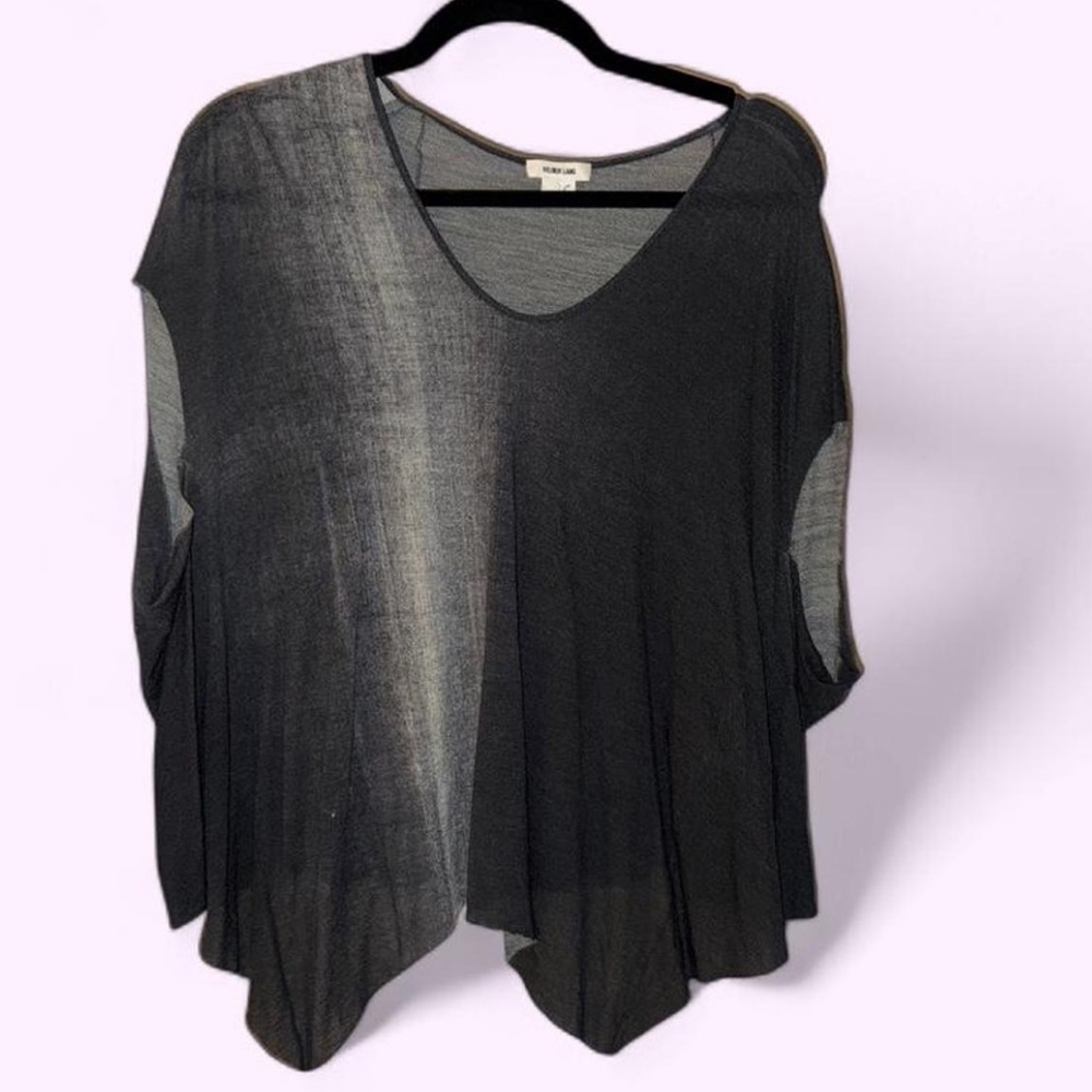 Helmut Lang Abyss Print Asymmetric Wool Jersey Top - Size P (Petite)